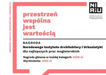 Nagroda Narodowego Instytutu Architektury dla najlepszych prac magisterskich