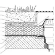Dach odwrócony z roślinnością -  wpust dachowy pliki cad / płyty termoizolacyjne pliki dwg