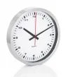 Zegar ścienny ERA - biały, szkło, stal matowa, 40 cm